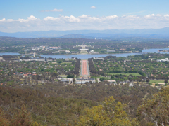 View over Canberra from Mount Ainslie Lookout